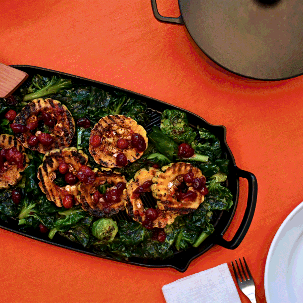 C6 Cast Iron Herringbone two hob griddlepan