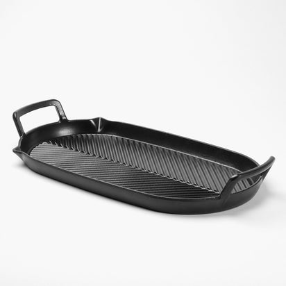 C6 CAST IRON HERRINGBONE TWO HOB GRIDDLEPAN